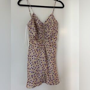 Zara Purple and Yellow Floral Mini Dress